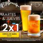 En El Fogoncito 2x1 en cerveza de barril los martes y jueves