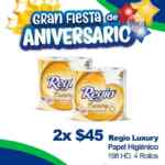Ofertas Farmatodo Aniversario 2019: papel de baño Regio Luxury 2x$45