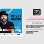 Boletos gratis para el concierto de Reyli Barba con tus compras en Paseo Arcos Bosques