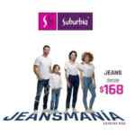 Promoción Suburbia Jeansmanía 2019: pantalones de mezclilla desde $168 pesos
