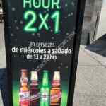 Promoción Vips Happy Hour: 2x1 en cervezas de 1pm a 11pm de miércoles a sábado