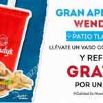 Promoción apertura Wendys Patio Tlalpan: Vaso conmemorativo y refill gratis por un año a los primeros 50 este jueves