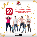 Promoción Woolworth y Del Sol 100 tiendas: Segundo a mitad de precio en pantalones de mezclilla