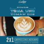 Promoción Cielito Querido Café: 2x1 en cappuccinos medianos hoy domingo