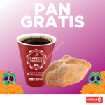 Promoción Circle K de pan de muerto Gratis en la compra de un café