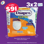 Promoción Farmapronto: 3x2 en pañales y panti protectores para adultos mayores marcas Diapro y Depend