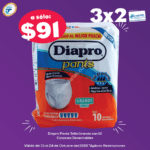 Promoción Farmapronto: 3x2 en pañales y panti protectores para adultos mayores marcas Diapro y Depend