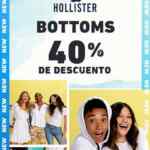 En Hollister 40% de descuento en bottoms y hasta 9 msi (pantalones, shorts, etc)