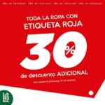 Liquidación de ropa la Marina: 30% de descuento adicional en ropa con etiqueta roja