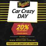 Promoción Meguiars Car Crazy Days: 20% de descuento en toda la tienda en línea y envío gratis los lunes de octubre