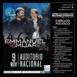 Boletos dobles gratis para el concierto de Emmanuel y Mijares con tus compras en Pabellón Polanco y Plaza Tlalne