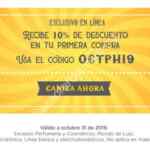 Código Palacio de Hierro de 10% de descuento adicional en tu primera compra
