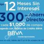Promoción Sams Club BBVA Bancomer: $300 de descuento por cada $1,000 de compra + 12 MSI este fin de semana