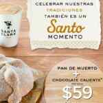 Promoción Santa Clara: Pan de muerto + chocolate a $59