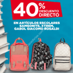 En Sears 40% de descuento directo en artículos escolares Samsonite, Xtrem y Giacomo Rosaldi