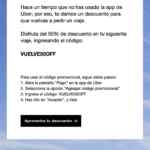 Código Uber de 50% de descuento en tu siguiente viaje