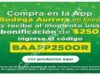 Código Bodega Aurrerá de $250 de descuento en compras de $2,500 o más