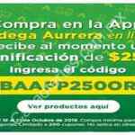 Código Bodega Aurrerá de $250 de descuento en compras de $2,500 o más