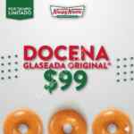 Promoción Krispy Kreme fin de semana: Docena glaseada a $99 y Krispy Bites gratis al comprar docena select