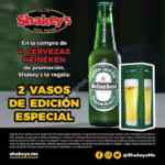 Promoción Shakey's Heineken: Compra 4 cervezas Heineken y llévate 2 vasos edición especial formula 1