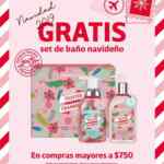 Promoción de Navidad Natural Scents: set de baño gratis en compras mayores a $750