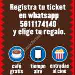 Gratis boletos Cinépolis, café Starbucks y recargas telefónicas al comprar 2 chocolates Snickers, Dove o Milky Way