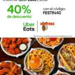 Código Uber Eats de 40% de descuento en restaurantes seleccionados