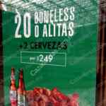 Wingstop Buen Fin 2019: 20 alitas o boneless + 2 cervezas por $249