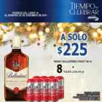Promoción Bodegas Alianza Tiempo de Celebrar: whisky Ballantines + 8 latones Tecate por $225
