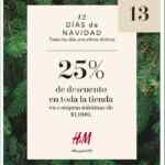 Promoción H&M 12 Días de Navidad: 25% de descuento adicional en toda la tienda hoy 13 de diciembre