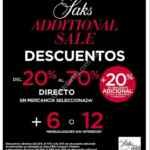 Venta Navideña Saks Additional Sale con hasta 70% de descuento + 20% adicional + 12 MSI