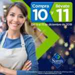 Promoción Sams Club de 11x10 en artículos seleccionados del 9 al 13 de diciembre