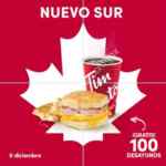 Promoción Tim Hortons apertura Nuevo Sur: Combo de desayuno de biscuit gratis el 6 de diciembre