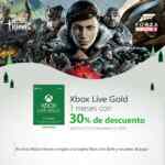 Promoción Xbox Live Gold de 3 meses con 30% de descuento
