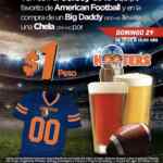 Promoción Hooters de cerveza a $1 peso si llevas jersey de futbol americano y pides una Big Daddy