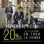 Venta Especial Mens Fashion de 20% de descuento en toda la tienda