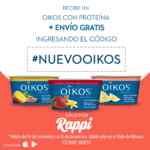 Código Rappi de yogurt griego Oikos gratis más envío gratis