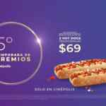 Promoción Premios Cinépolis 2020 de 2 Hot Dogs Tradicionales por $69