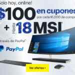 En Best Buy $100 en cupones por cada $1,000 de compra + 18 MSI pagando con Paypal