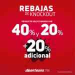 En dportenis segundas rebajas de knockout de 40% y 20% de descuento + 20% adicional