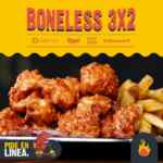 Promoción las Alitas de 3x2 en boneless en pedidos por Uber Eats, Rappi y Sin Delantal