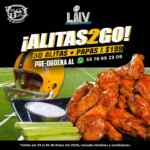 Promoción Perros y Burros Super Bowl: 30 alitas + papas por $199