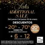 Additional Sale Saks Año Nuevo 2020: Hasta 70% de descuento + 20% adicional + hasta 12 msi