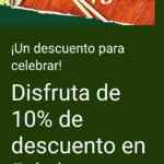 Promoción Uber Eats de 10% de descuento adicional en pedidos de $200 o más