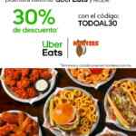 Código Uber Eats 30% de descuento en todo del 31 de enero al 2 de febrero