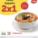 Promoción Vips de 2x1 en caldo tlalpeño en pedidos por Uber Eats, Rappi y Sin Delantal