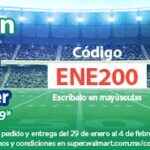 Código Walmart Super de $200 de descuento en compras de $1,299 o más