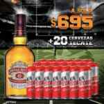 Promoción Bodegas Alianza Super Bowl: whisky Chivas Regal + 20 cervezas Tecate por $695