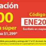 Código Walmart Super de $200 de descuento en pedidos de $1,299 o más