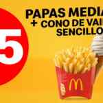 Cono Sencillo + Papas Medianas por solo $25 en McDonalds
